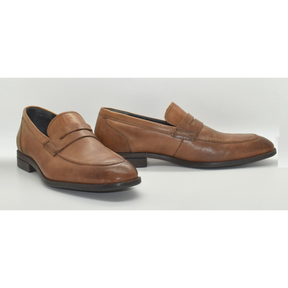B0 Auth COLE HAAN Grand British Tan Leather Penny Loafer Shoes C30577 Size 10M - Picture 1 of 6
